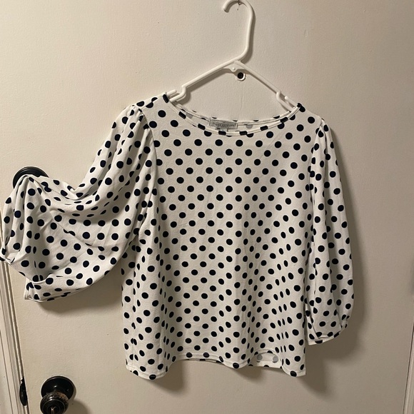 Green Envelope Polka Dot Blouse - Picture 1 of 5